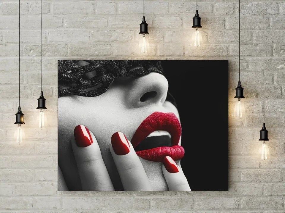 Tablou canvas Red Lips 120x80 cm