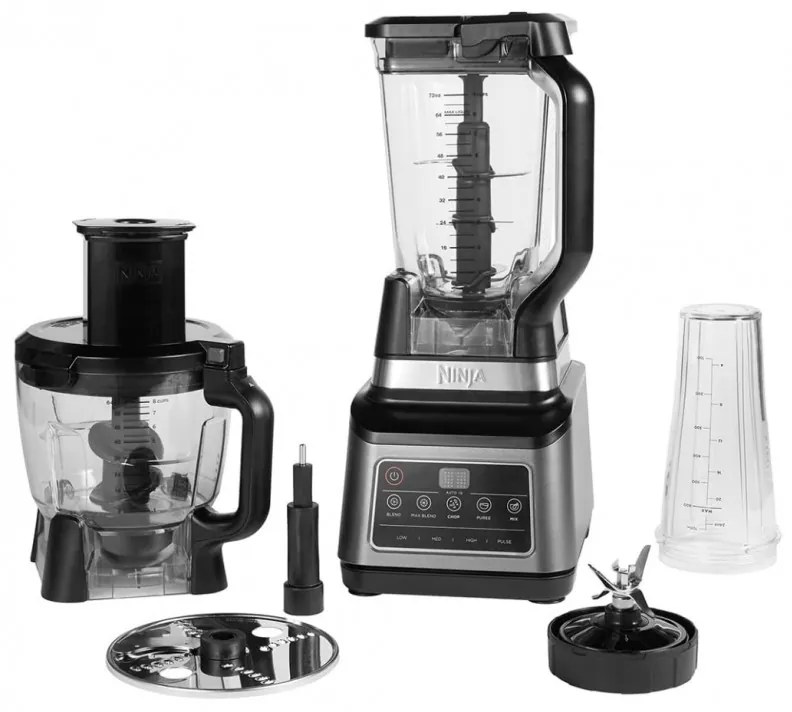 Robot de bucatarie Ninja BN800EU, 1200W, 2.1L, 3in1, Auto-iQ, 3 viteze, 21.000 rpm, Fara BPA, Zdrobire gheata, Negru