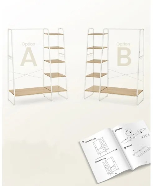 Cuier de podea LINEA, alb/maro