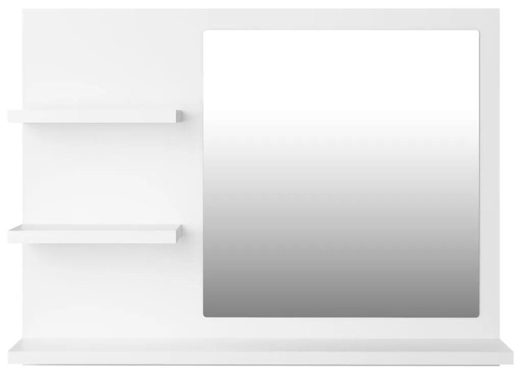 Oglinda de baie, alb, 60 x 10,5 x 45 cm, PAL Alb