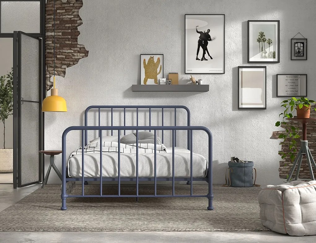 Pat copii BRONXX 140 X 200 CM ALBASTRU DENIM