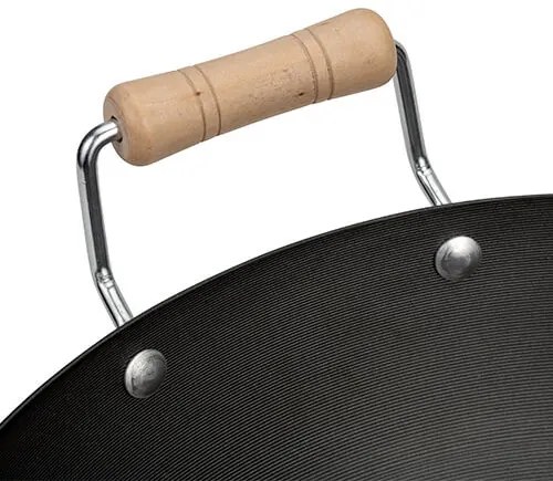 Tigaie wok 32 cm din otel carbon Cantonese NAVA NV 166 013