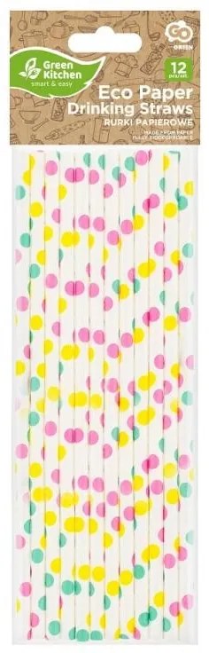Colorat Colorful Dots paie de hârtie pachet de 12