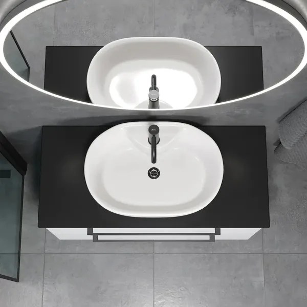 Lavoar pentru blat TROMSO 59,5x41 cm ceramică/alb - BATH DELUXE 06-060-08-11-00