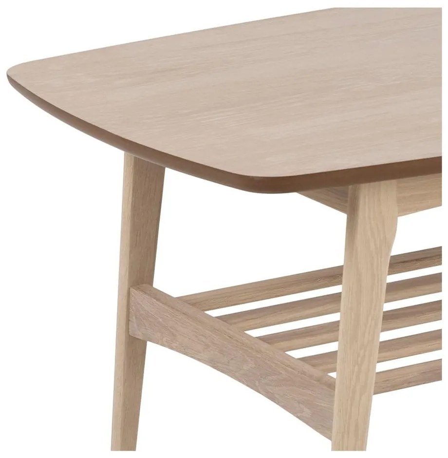 Masă de cafea cu baza din lemn de stejar Actona Woodstock, 120 x 60 cm