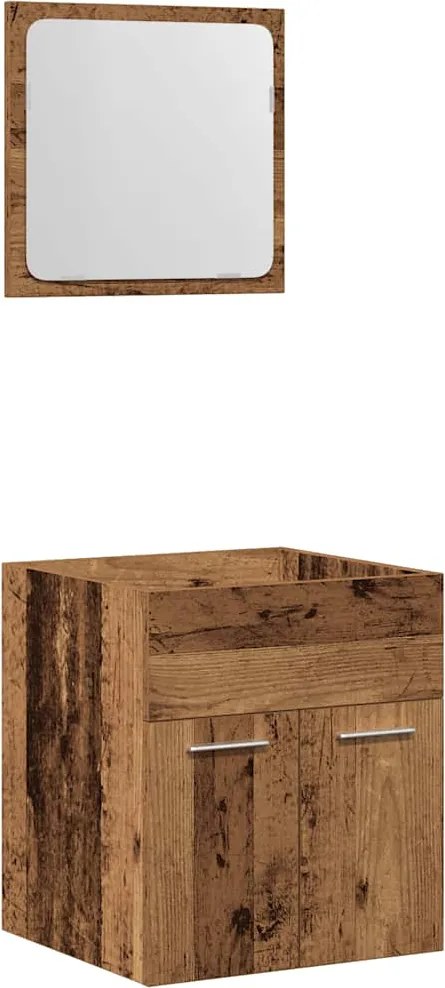 vidaXL Set mobilier de baie, 2 piese, lemn vechi, lemn prelucrat