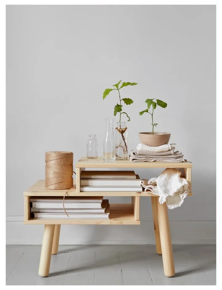 Măsuță de cafea din lemn de pin Karup Design Hako, natural