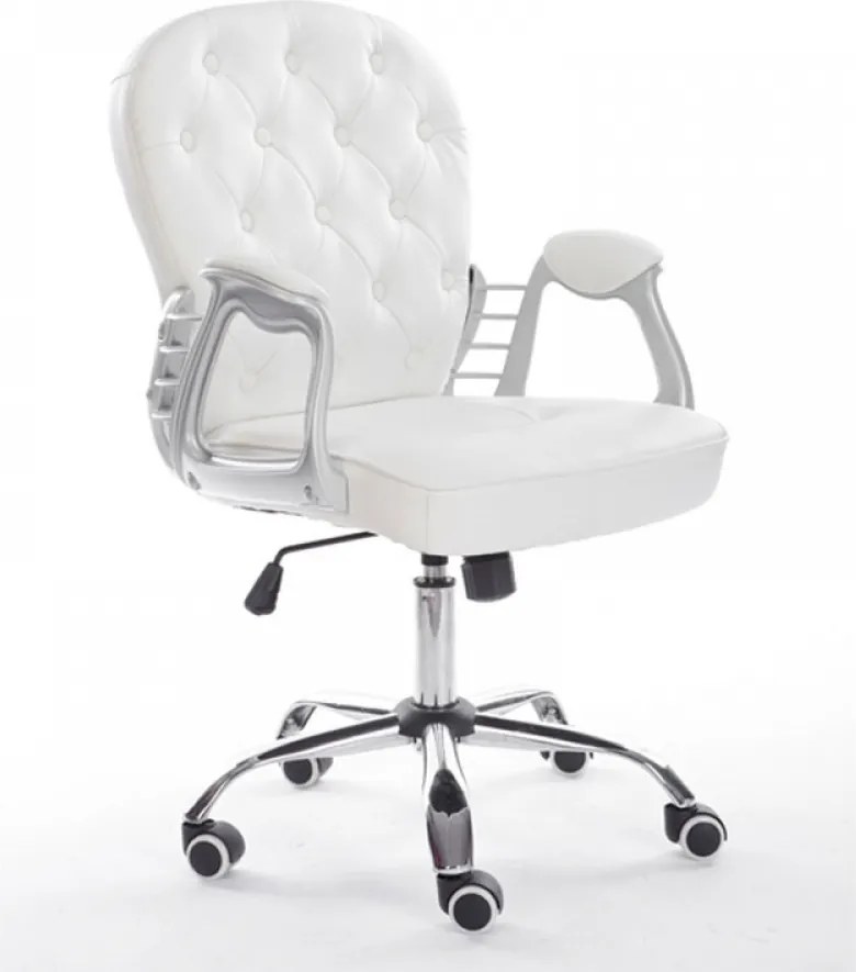 Scaun birou SIB 1304, Piele Ecologica, Alb