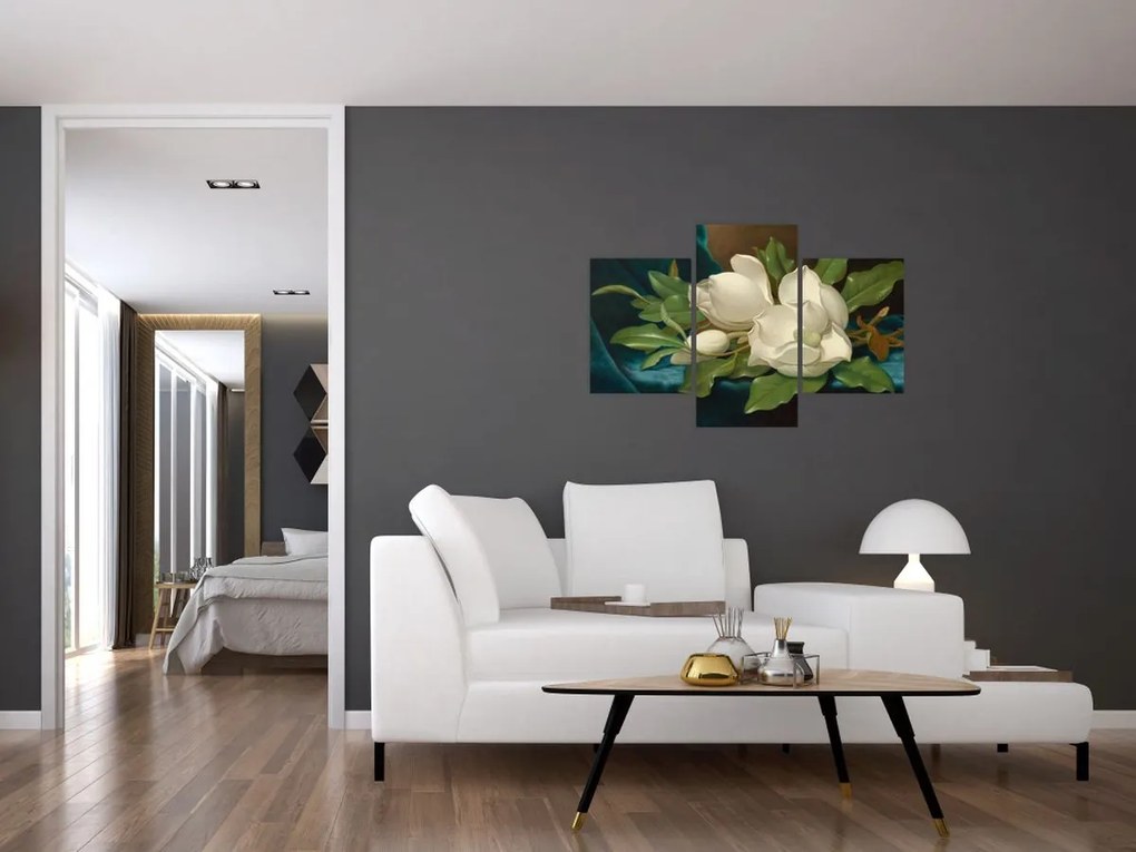 Tablou - Martin Johnson Heade, Giant Magnolias on a Blue Velvet Cloth, reproducere (90x60 cm)