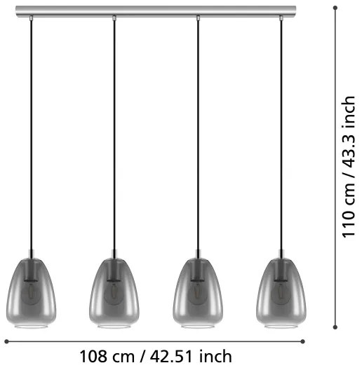 Eglo 98616 - Lustră pe cablu ALOBRASE 4xE27/40W/230V