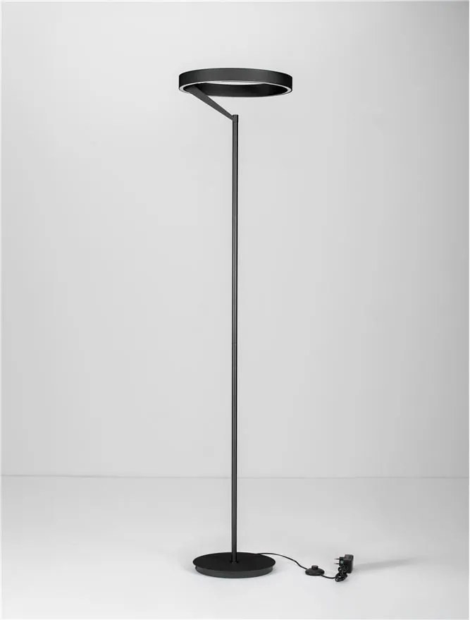 Lampadar circular aluminiu negru LED ADALIZ