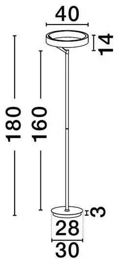 Lampadar circular aluminiu alb LED ADALIZ