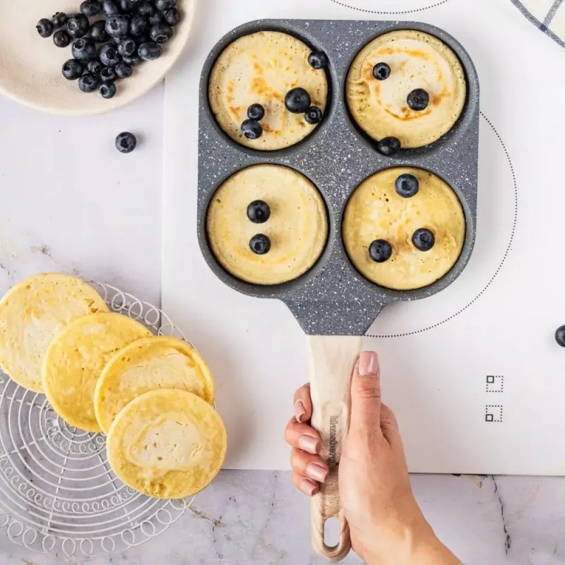 Tigaie cu 4 compartimente Klausberg KB 7822, 18,5 cm, Finisaj marmura, Inductie, Gri