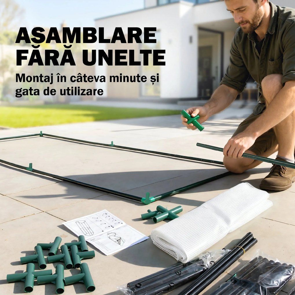 Mini Seră Outsunny pentru grădină și balcon din plastic PE și oțel cu închidere cu fermoar, 99x71x60 cm, de culoare alb transparent | Aosom Romania