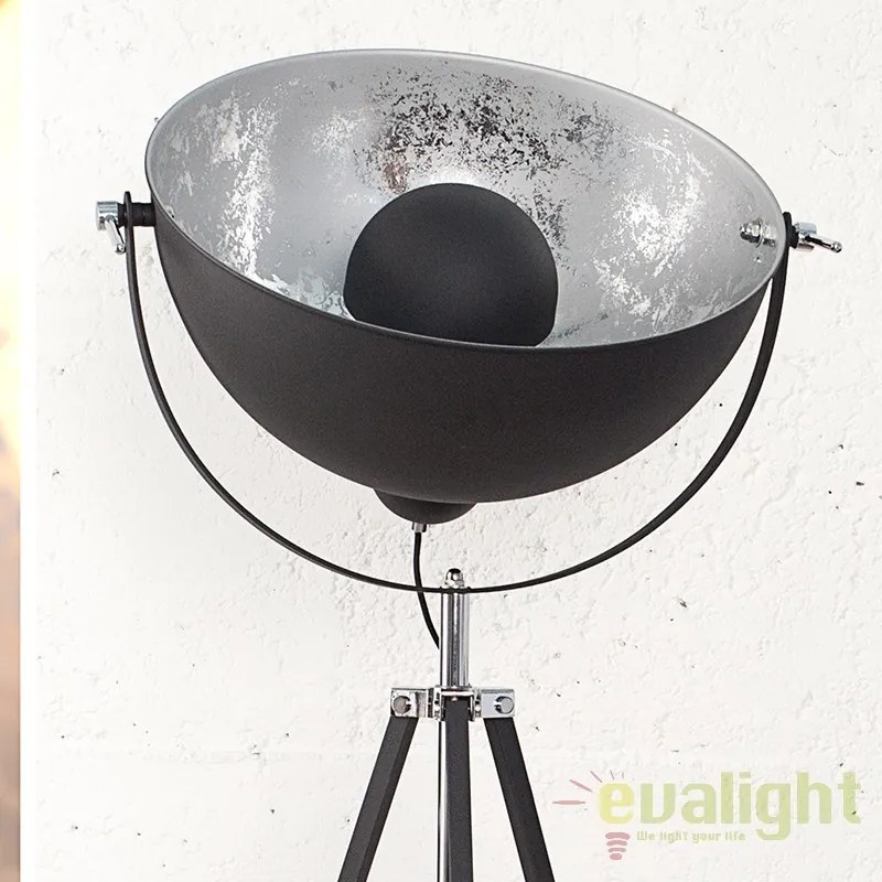 LAMPADAR deosebit in stil RETRO BIG Studio negru/ argintiu A-36562 VC
