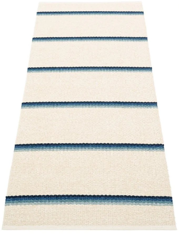 Covor tip traversă pentru interior și exterior albastru/crem 70x180 cm Olle Blue Vanilla – Pappelina