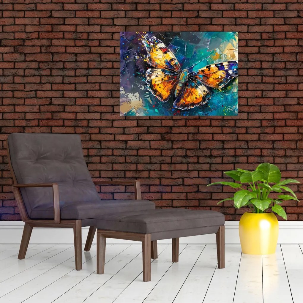 Tablou - Fluture, pictură în ulei (70x50 cm)