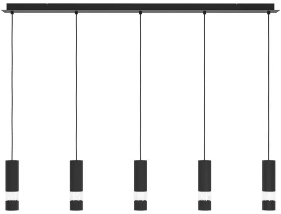 Lustră LED pe cablu BERNABETA 5xGU10/4,6W/230V neagră Eglo 39706