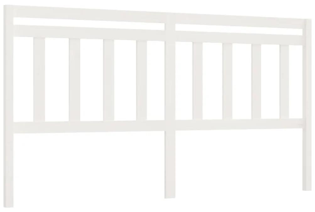 814115 vidaXL Tăblie de pat, alb, 206x4x100 cm, lemn masiv de pin