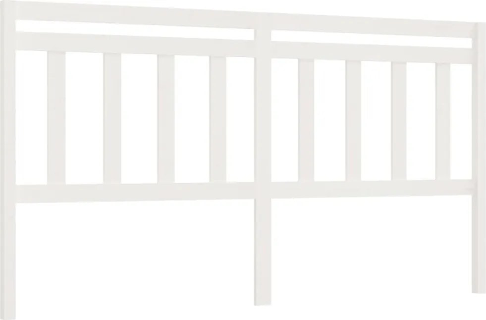 vidaXL Tăblie de pat, alb, 206x4x100 cm, lemn masiv de pin