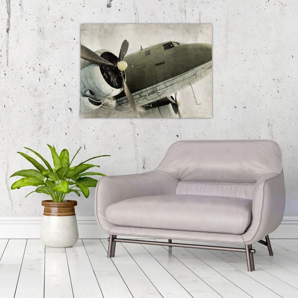 Tablou - Avion vechi cu elice (70x50 cm)