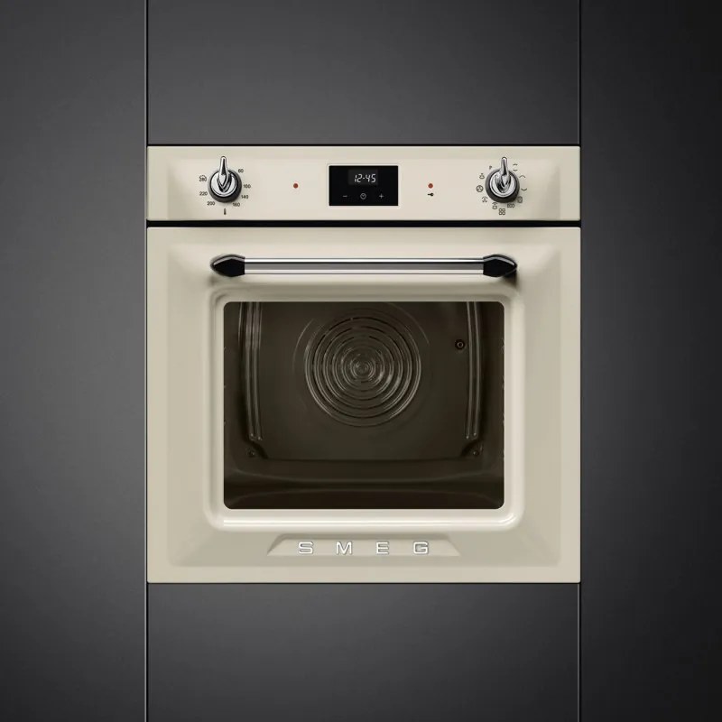 Cuptor incorporabil Smeg SOP6900TP, 3000 W, 68 l, Clasa A, 9 functii si 5 niveluri de gatit, Autocuratare, Timer, 30–280°C, Crem