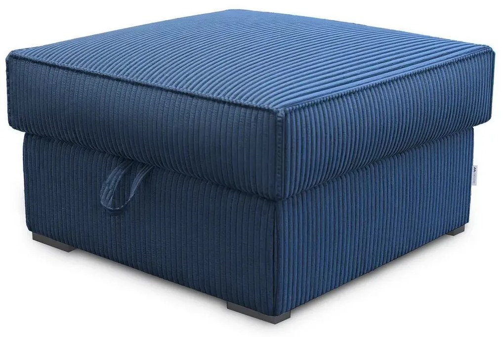 Taburet albastru inchis SMART COSARO cu spatiu de depozitare 65x65 cm