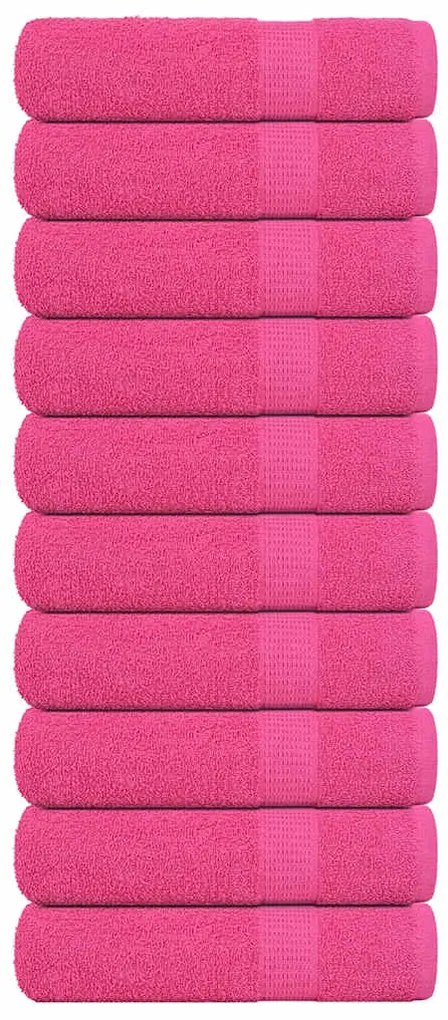 vidaXL Prosoape de mână 10 buc roz 50x100 cm 360 g/m² 100% bumbac