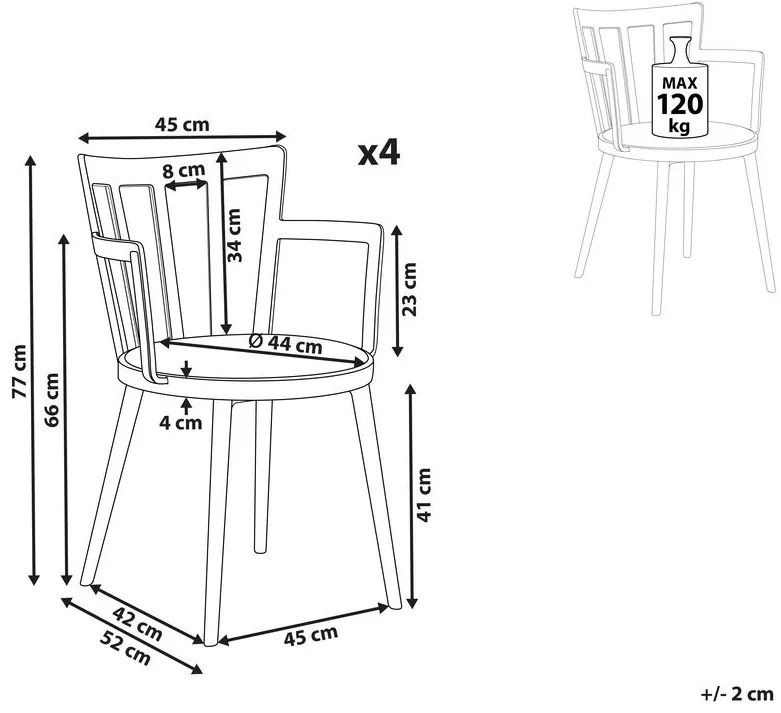Set 4 buc scaune de sufragerie Morza (alb). 1081541