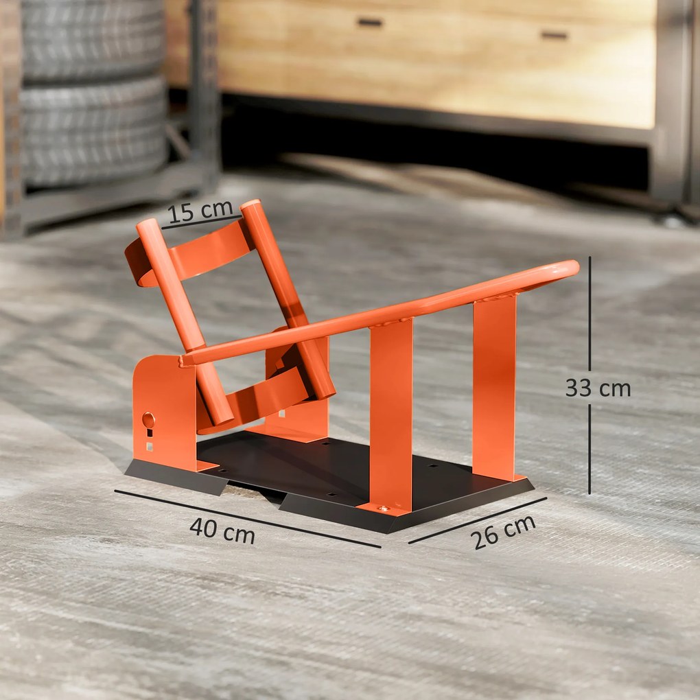 HOMCOM Suport motocicletă pentru roți 38,1-53,34 cm, 381-533,4 mm roată față, suport reglabil 816,5 kg Portocaliu | Aosom Romania