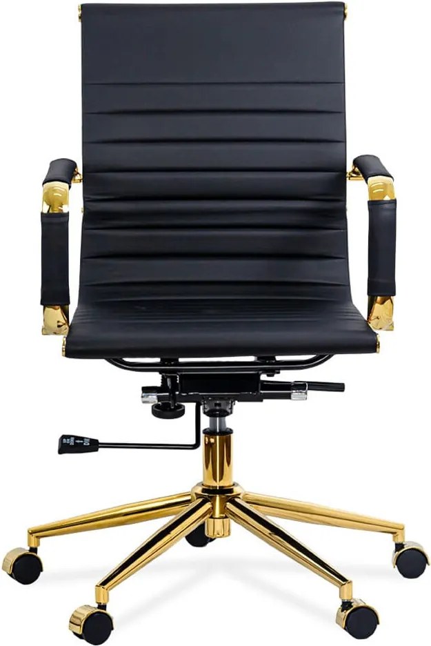 Scaun de birou cu cadru auriu OFF 802A negru