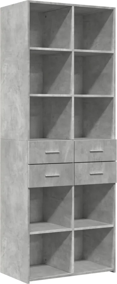 vidaXL Dulap înalt, gri beton, 70x42,5x185 cm, lemn prelucrat