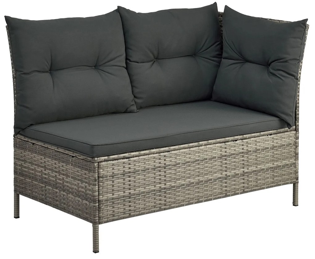 Juskys Set ratan de gradina Manacor - gri