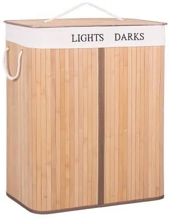 Cos rufe 2 compartimente, 100 L, bambus, Springos