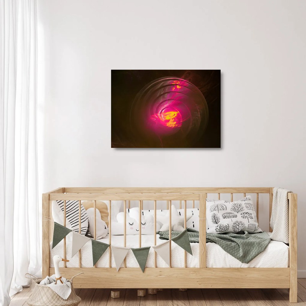 Tablou pe sticlă - abstacție cu spirala (70x50 cm)