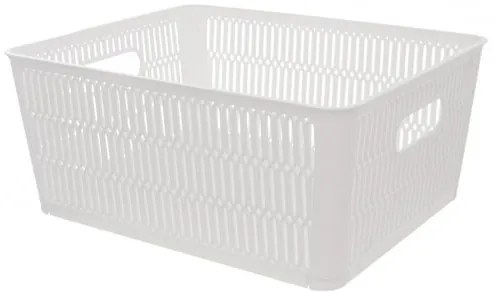 Coș de plastic stivuibil Orion NESTA, 28,5 x 23 x12 cm, alb, M