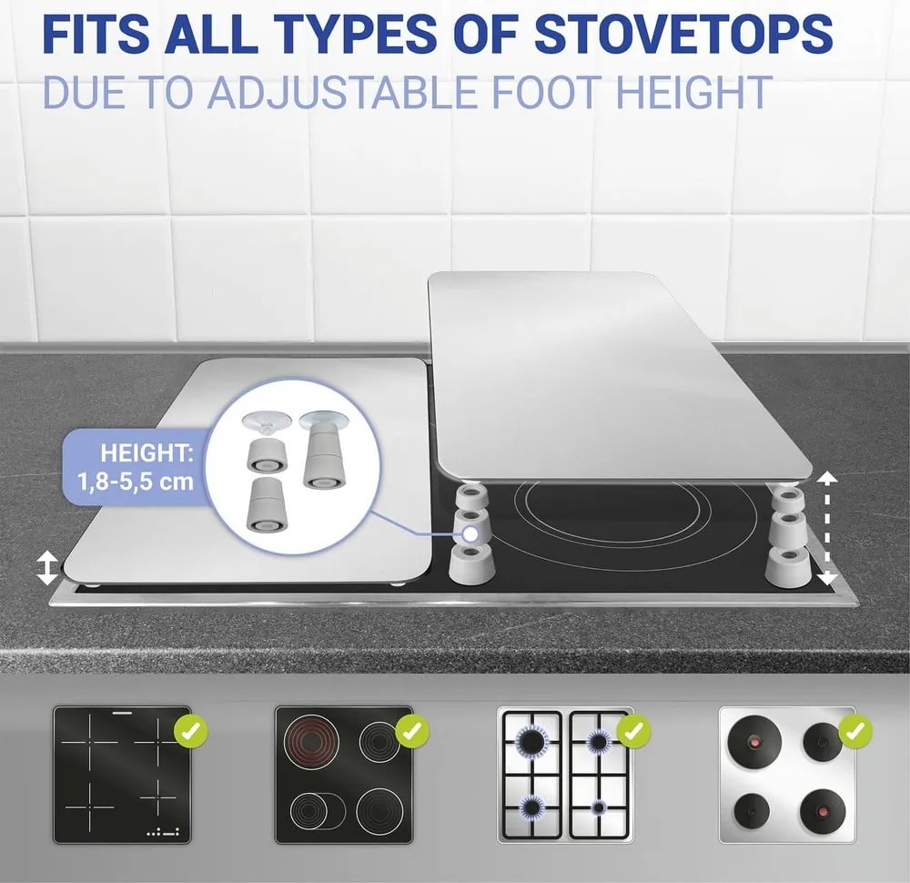 Set 2 protecții din sticlă pentru aragaz Wenko Universal Silver