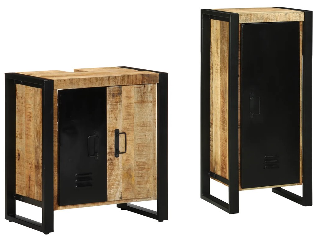 vidaXL Set de mobilier pentru baie 2 pcs Maro Lemn de mango solid