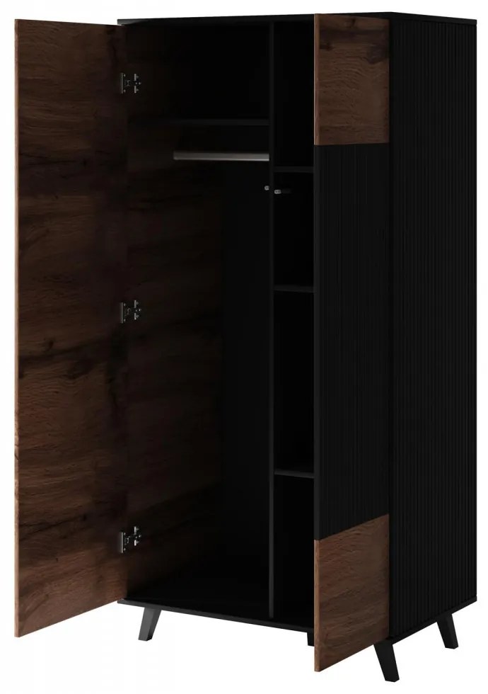 Dulap Random S-1 stejar wotan/negru