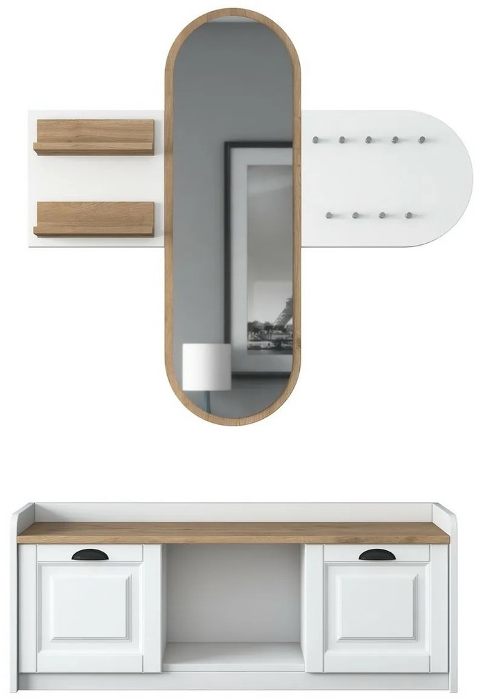 Set de hol Ema White and Walnut