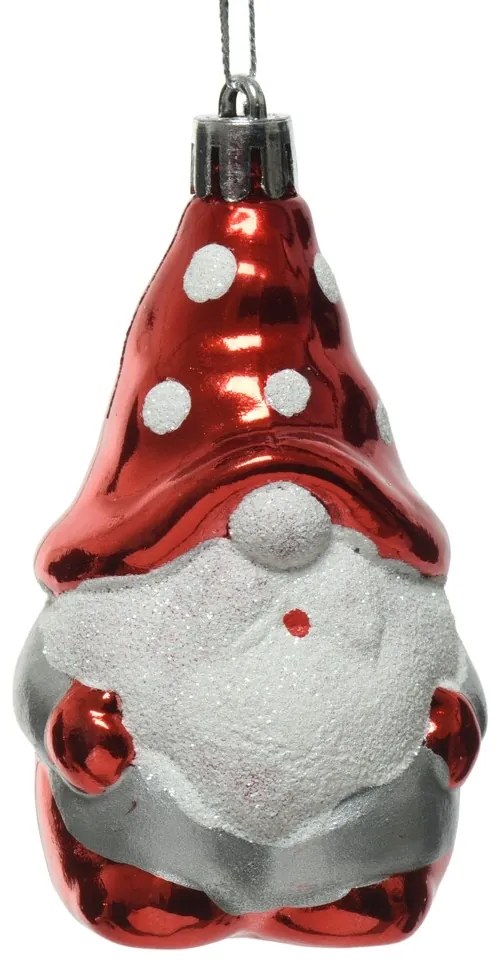Glob Santa, Decoris, 4x4.5x8.5 cm, plastic, rosu/alb