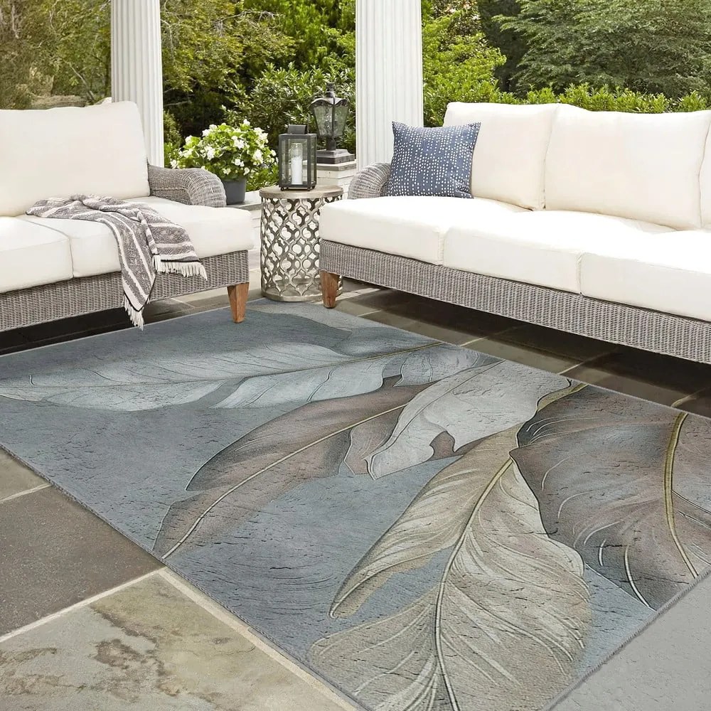 Covor verde/gri lavabil 160x230 cm Dusty Leaves – Mila Home