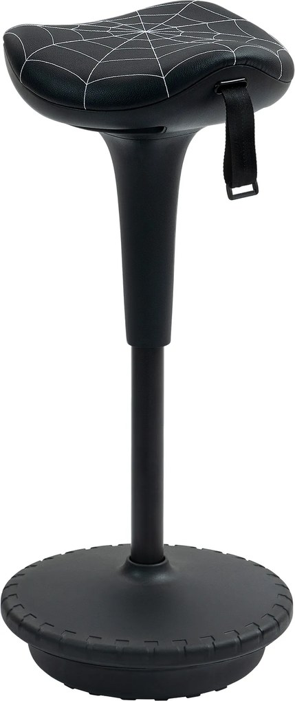 Vinsetto Taburet de birou cu funcție de rotație, taburet ergonomic, reglabil pe înălțime 65,5-83,5 cm, înclinat 120°, Negru | Aosom Romania