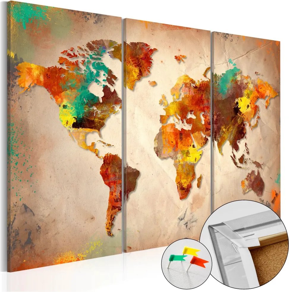 Tablou din plută Bimago - Painted World 120x80 cm