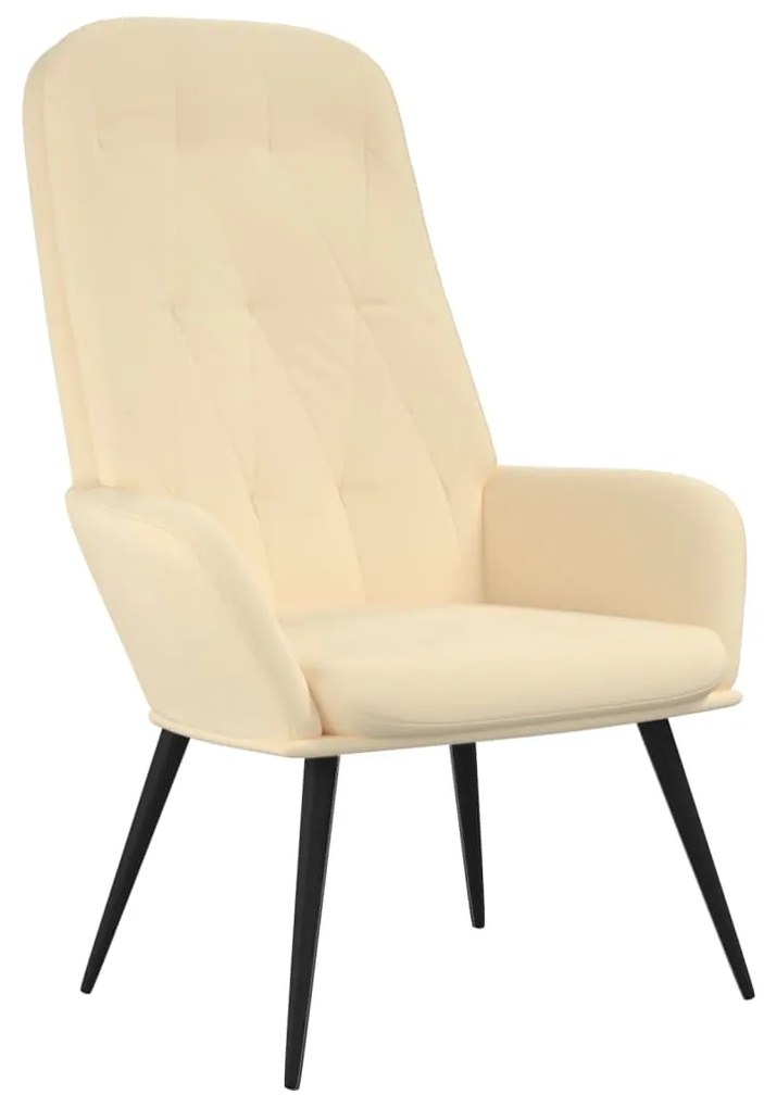 341203 vidaXL Scaun de relaxare, alb crem, catifea