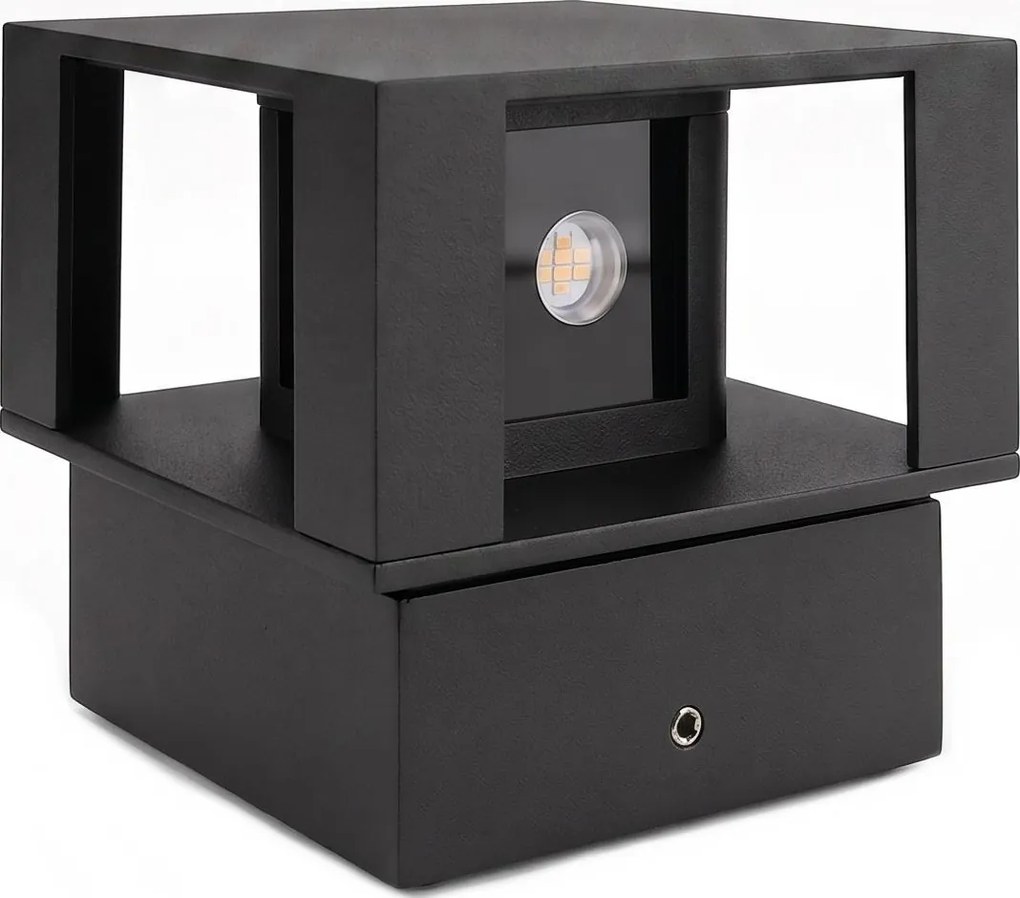 Aplică LED de perete pentru exterior, 12 W, 230 V, IP54, neagră