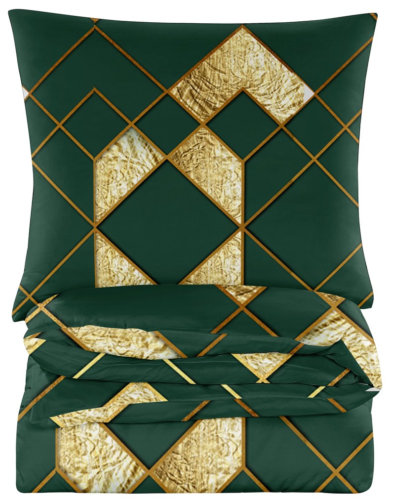 Lenjerie de pat din microfibra verde, ELBA Dimensiune lenjerie de pat: 2 buc 70 x 80 cm | 160 x 200 cm