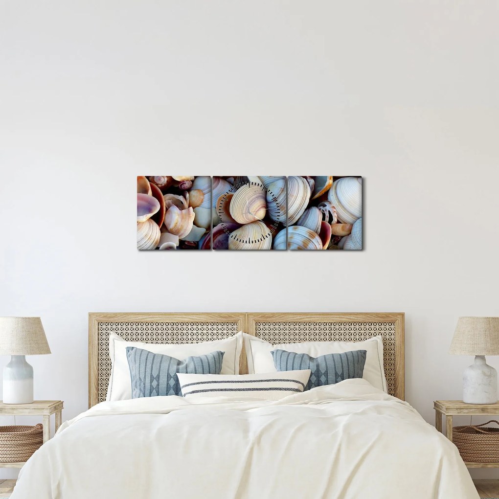 tablou cu scoici (cu ceas) (90x30 cm)
