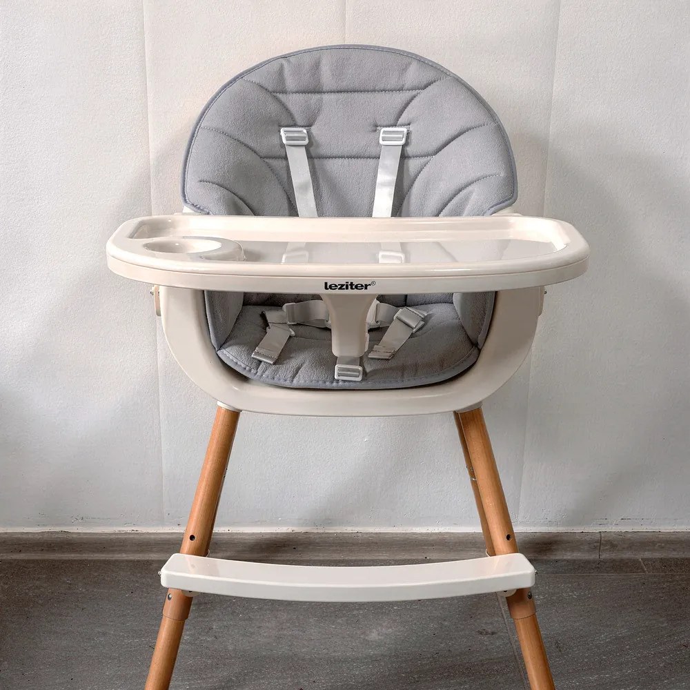 Scaun de hrănire 2 în 1 gri