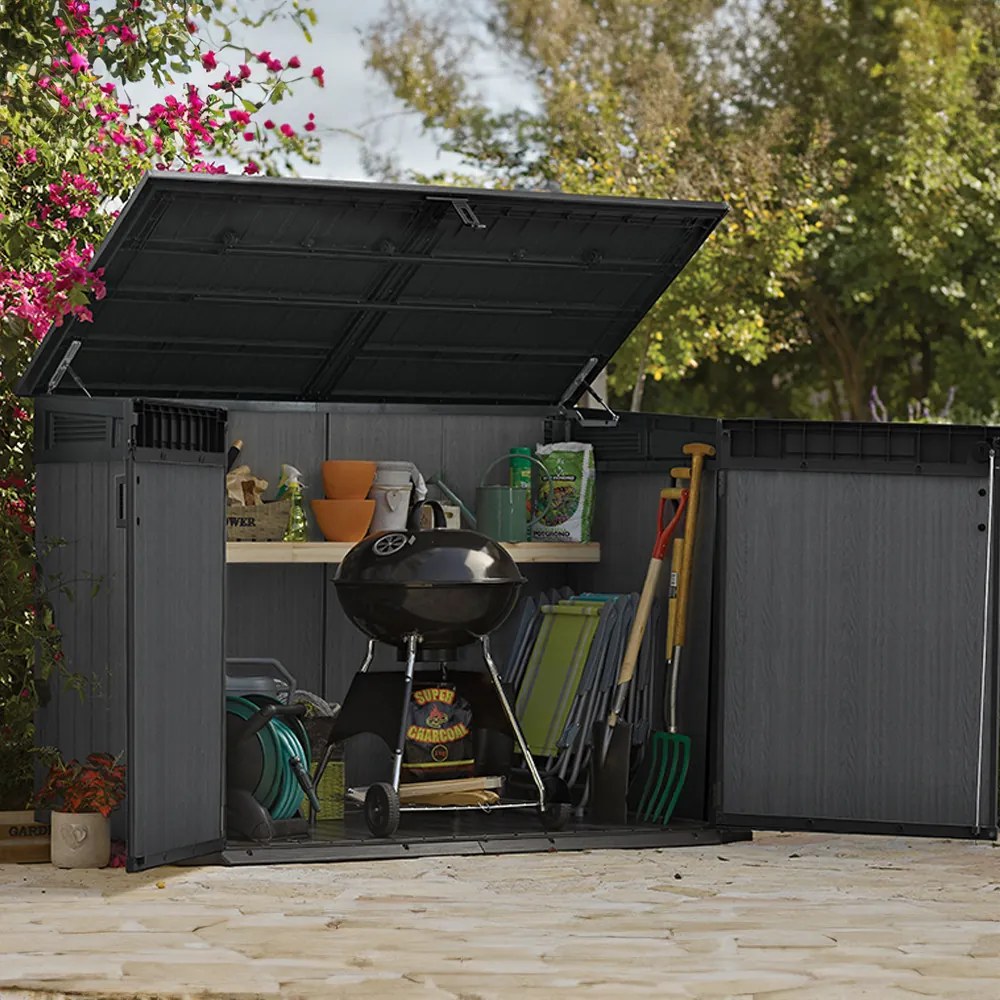 Ladă de grădină din plastic Cortina Mega gri